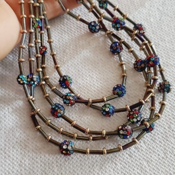 Bohemian 5 Strand Beaded Necklace. 🌴 - Picture 7 of 7